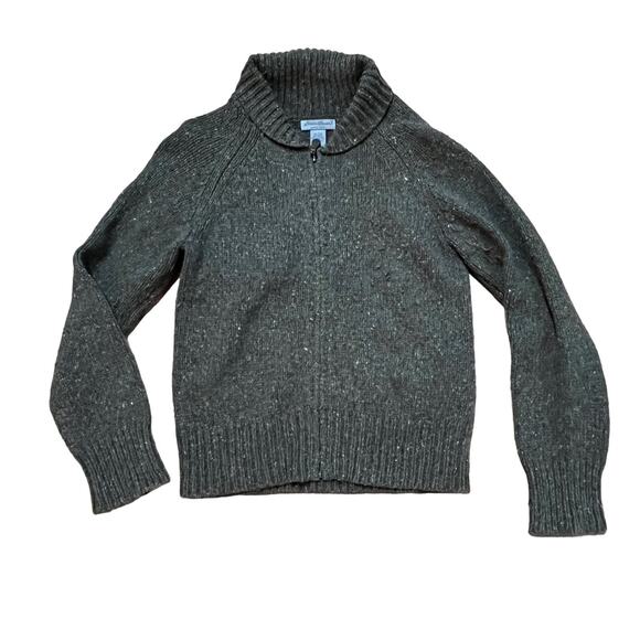 Eddie Bauer Wool Blend Shawl Collar Cardigan Ragg Sweater Women's SM Olive Green - Picture 1 of 3